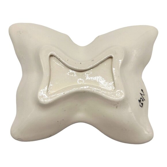 Butterfly Ceramic Hand Painted Signed Trinket Soap Dish Whimsy Jewelry Holder - Picture 4 of 12